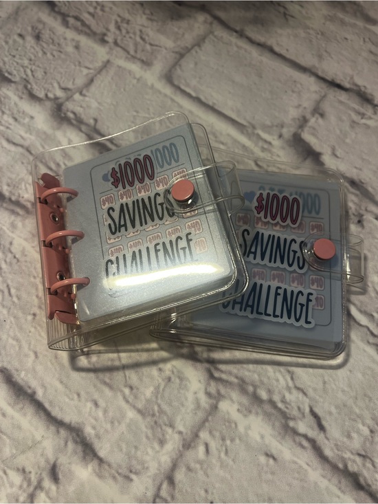 Accessories - 2 Mini Pink Cash Savings Challenge Binder with pockets